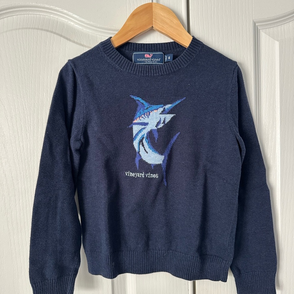 Vineyard Vines Men's Blue Marlin Crewneck Sweater